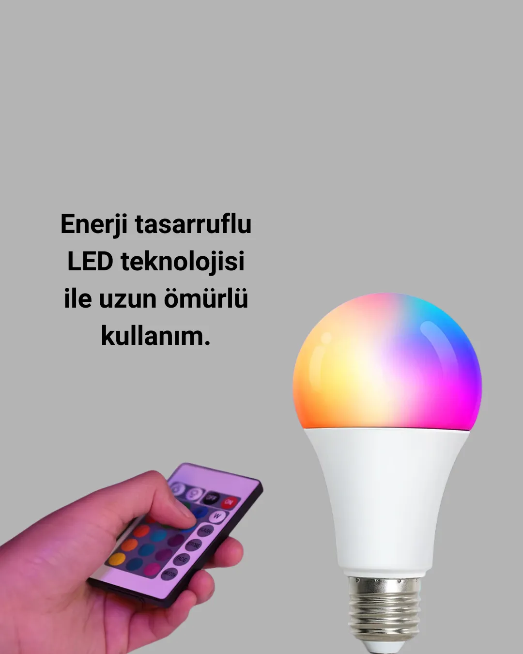 RGB Uzaktan Kumandalı LED Ampul 16 Renk A Kalite 2025 Model Orijinal
