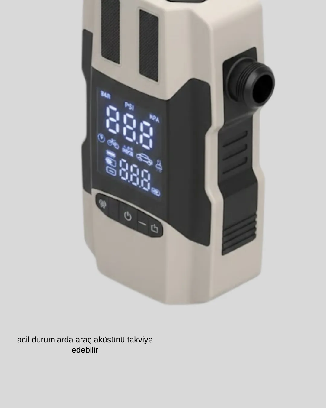 12.000 mAh Akü Takviye Powerbank Dahili Hava  Dijital Ekranlı