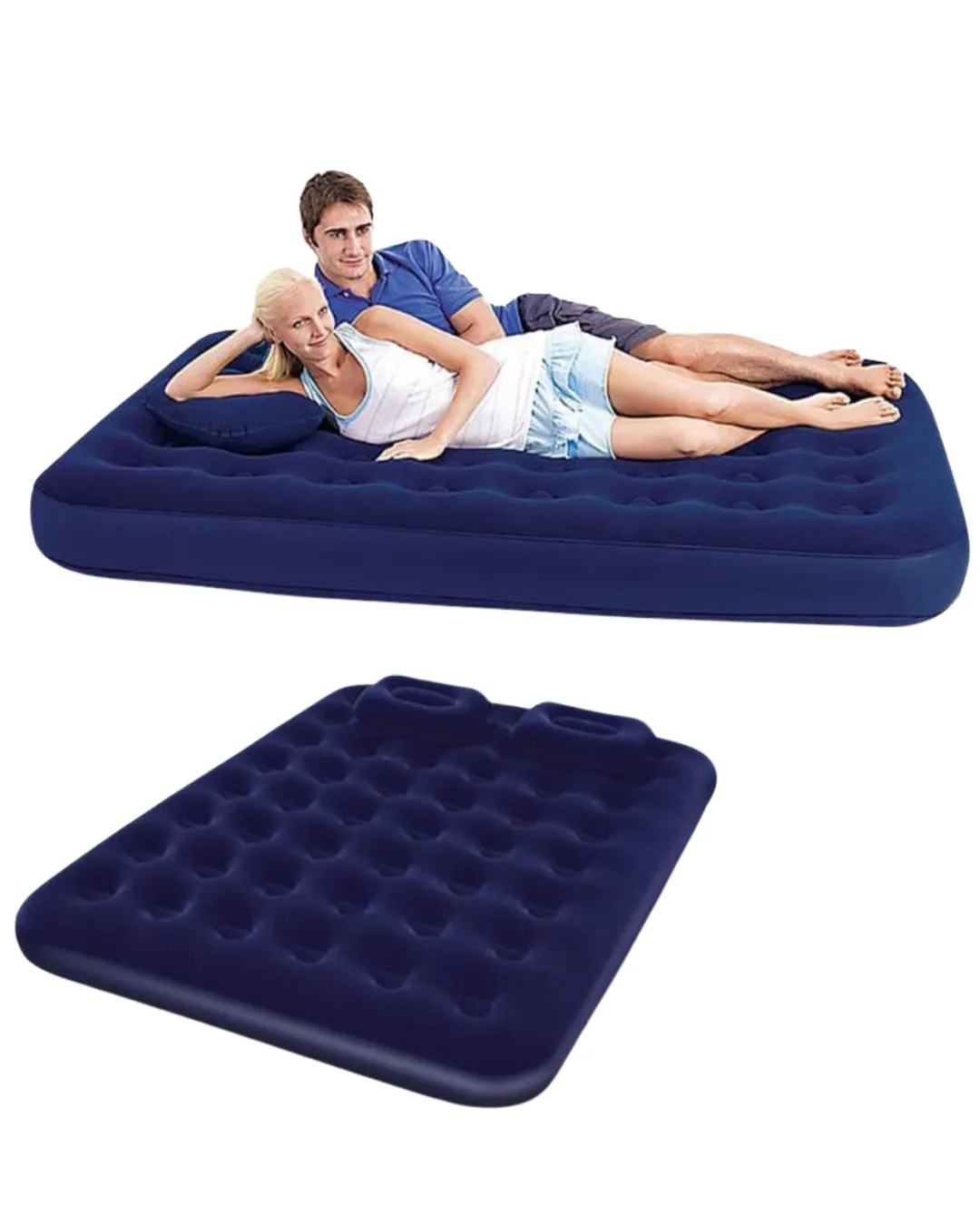 Çok Amaçlı Şişme Hava Yatağı Çift Kişilik Hızlı Şişirme Vanalı