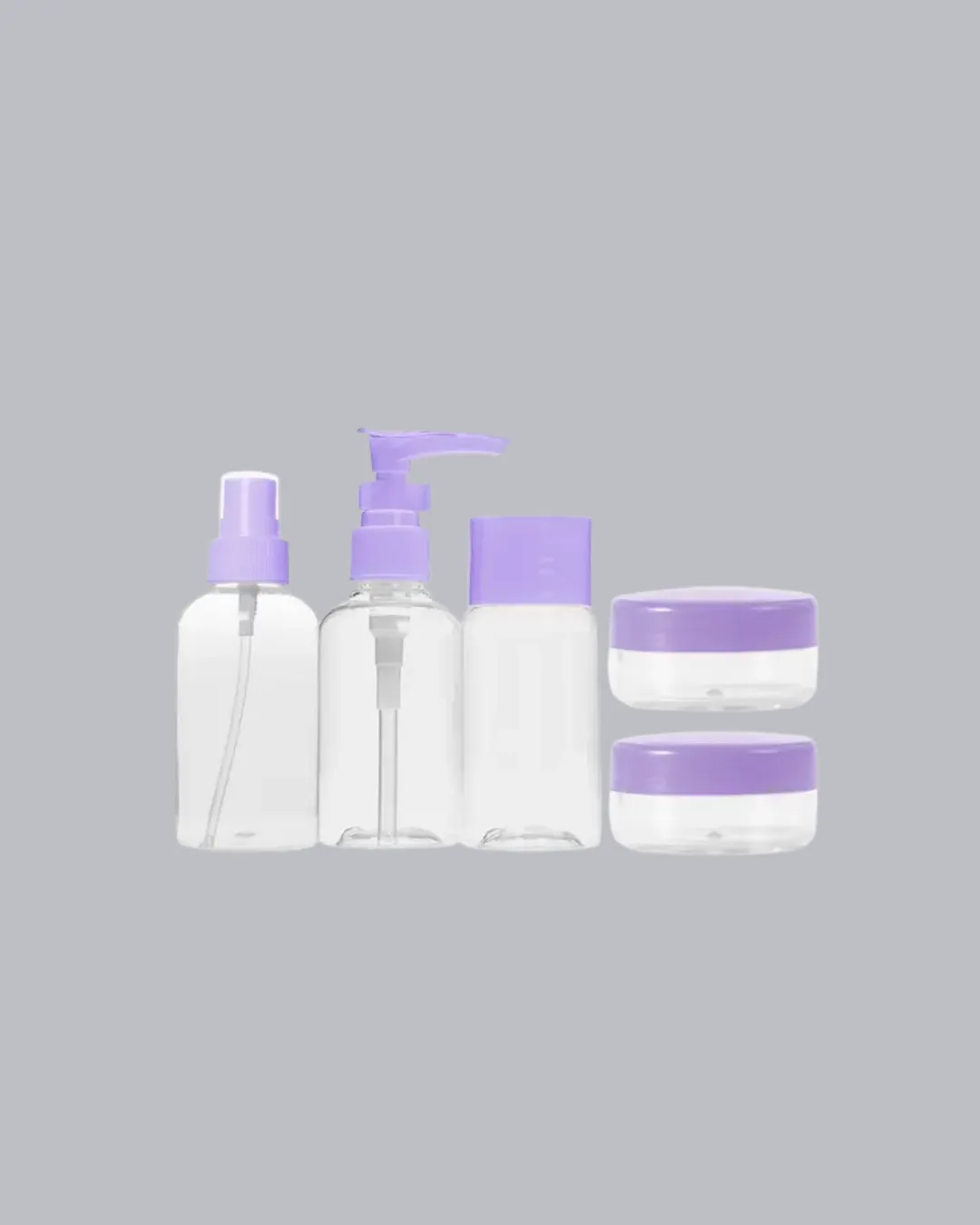 Seyahat Banyo Seti 5 Parça Şeffaf Taşıma Çantalı 30 ml