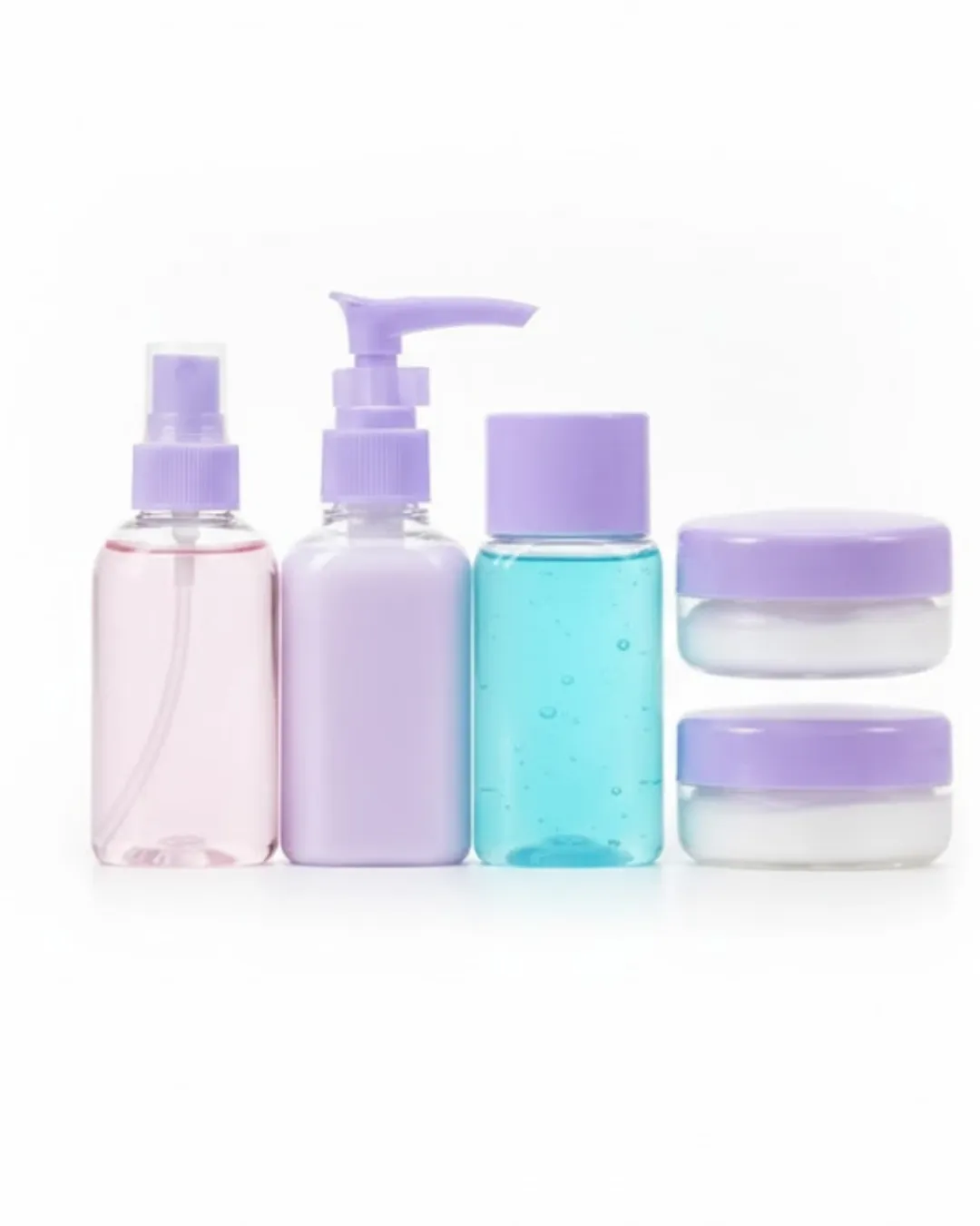 5 Parça Şeffaf Seyahat Kozmetik Seti 30 ml