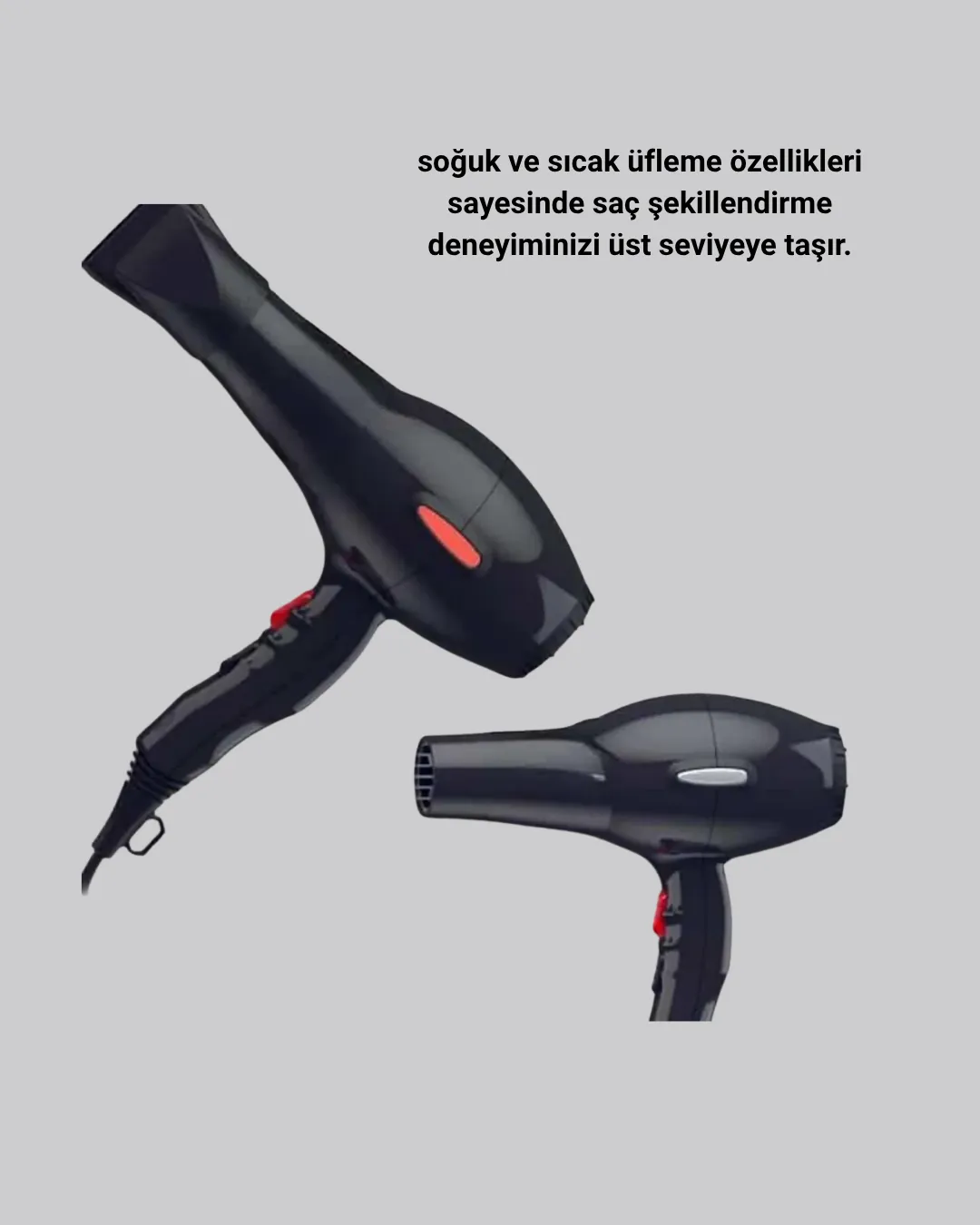 Profesyonel 2200W Fön Makinesi – AC Motorlu, Hızlı Kurutma, Hafif Tasarım