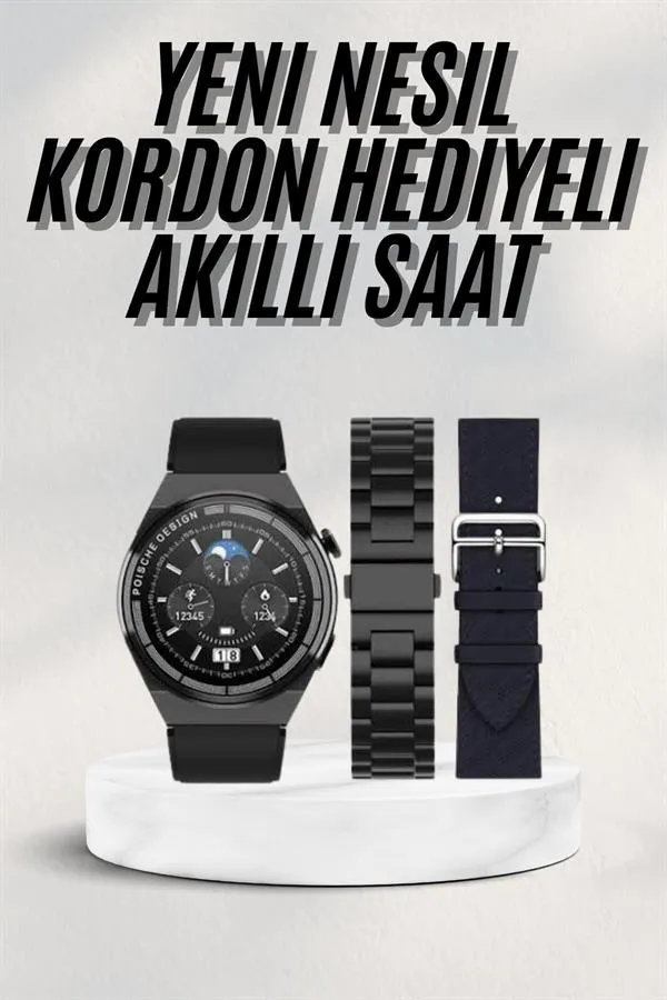 En Çok Tercih Edilen Akıllı Saat Amoled Ekran Nabız Sensörü GPS Uyumlu Adımsayar