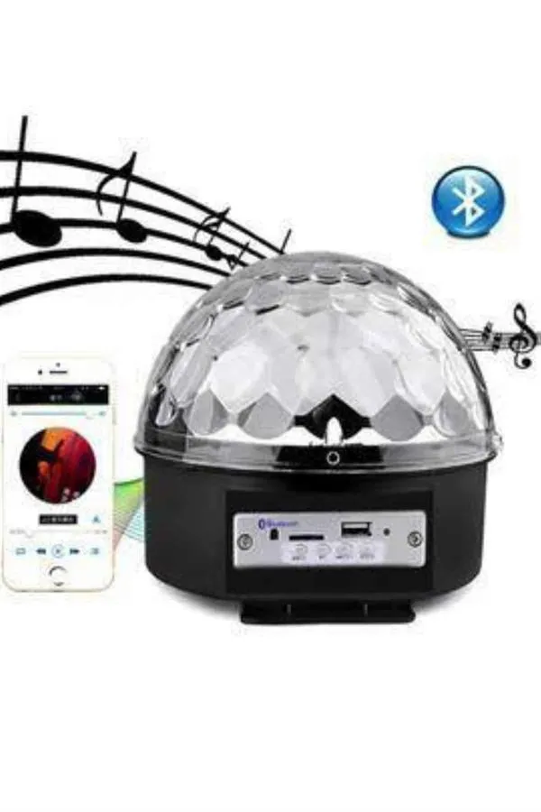 Led Işık Disko Topu Bluetooth Hoparlörlü USB Müzik Çalar Kumandalı