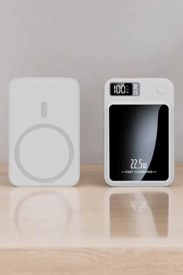 iOS Uyumlu 22.5W Hızlı Şarj Magsafe Powerbank Dijital Göstergeli 10.000 mAh
