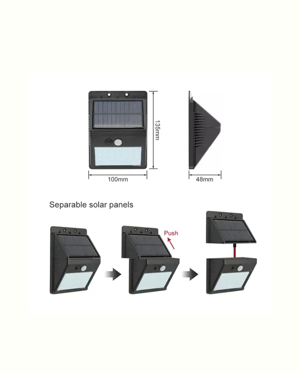 Su Geçirmez 20 LED Solar Aydınlatma | Dış Mekan için PIR Hareket Sensörü ile Akıllı Işık