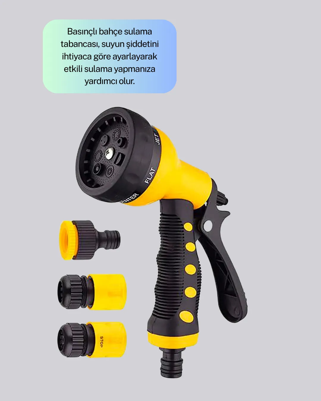 Çok Fonksiyonlu Bahçe Sulama Tabancası Ergonomik Basınçlı Sprey