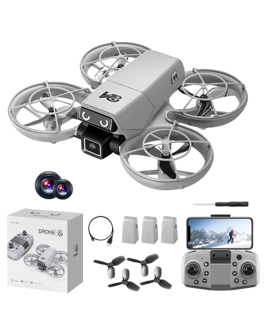 Mini Drone Kameralı Headless Mod LED Işıklı Akıllı Uçuş Sistemi