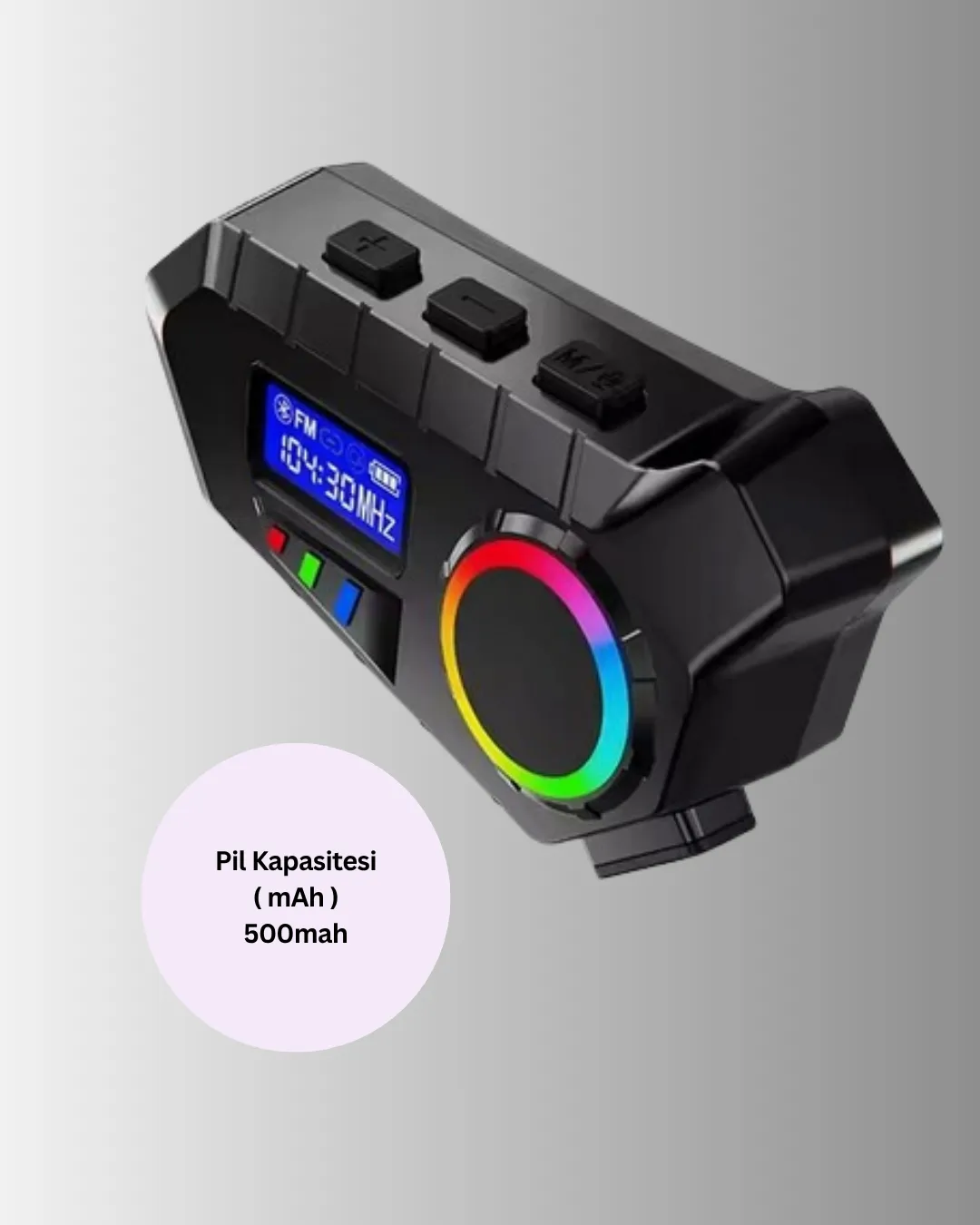 Suya Dayanıklı Bluetooth  İnterkom 5.4 Hoparlör 500mAh Batarya ve FM Radyo Özellikli