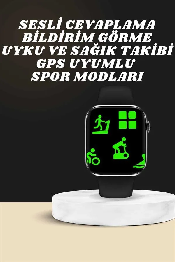 Akıllı Saat Wireless Şarj Yüksek Çözünürlüklü Müzik Dinleme Sesli Cevaplama