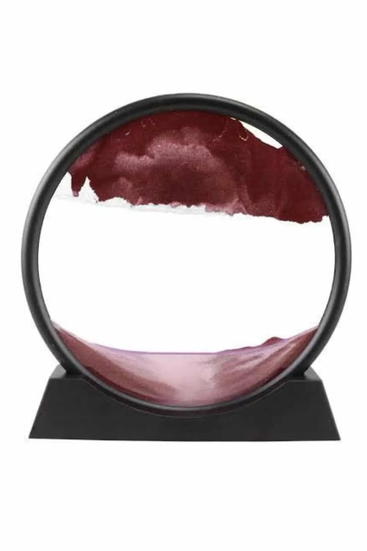 3D Led Işıklı Kum Saati Gece Lambası Hareketli Sulu Kum Saati Dekoratif