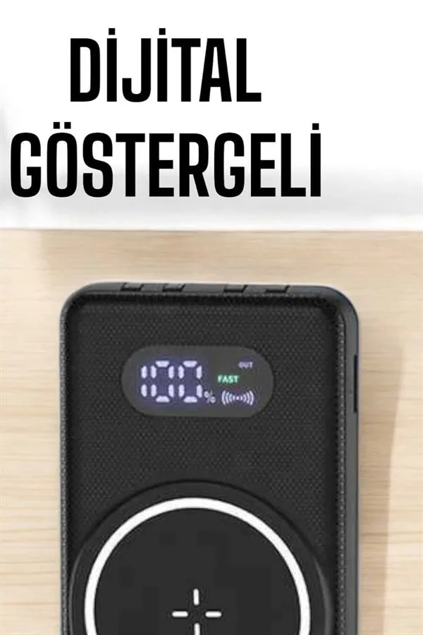 Hızlı Şarj Dijital Göstergeli Powerbankli Çoklu Şarj Özelliği