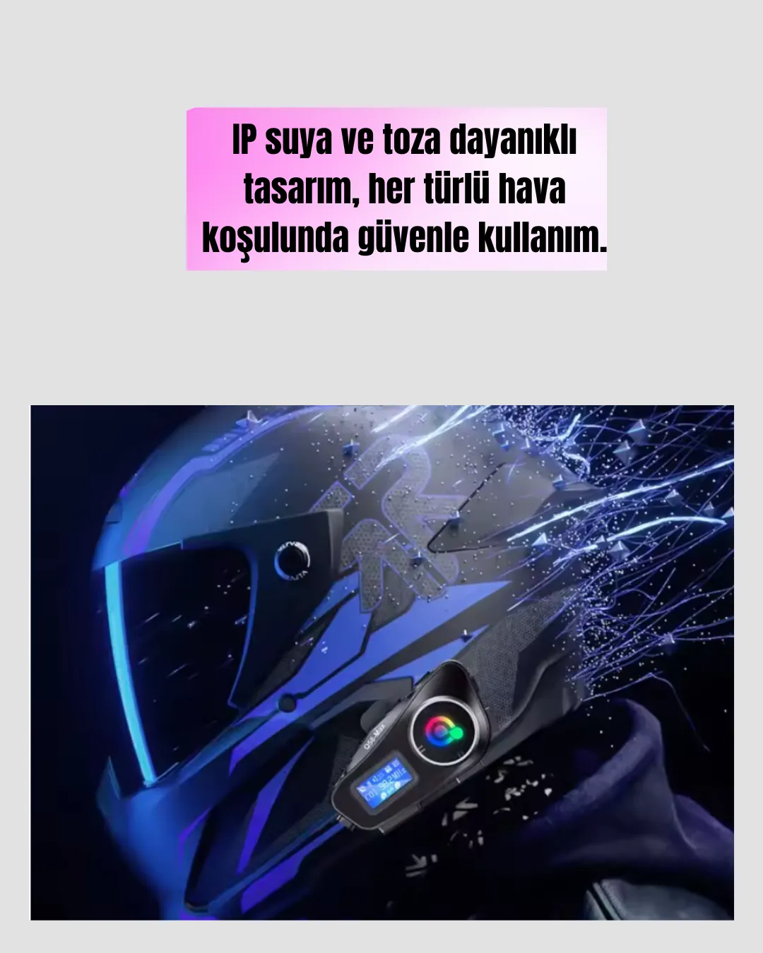 500 Metre İnterkom Mesafeli Kask Kulaklığı Gürültü Engelleyici