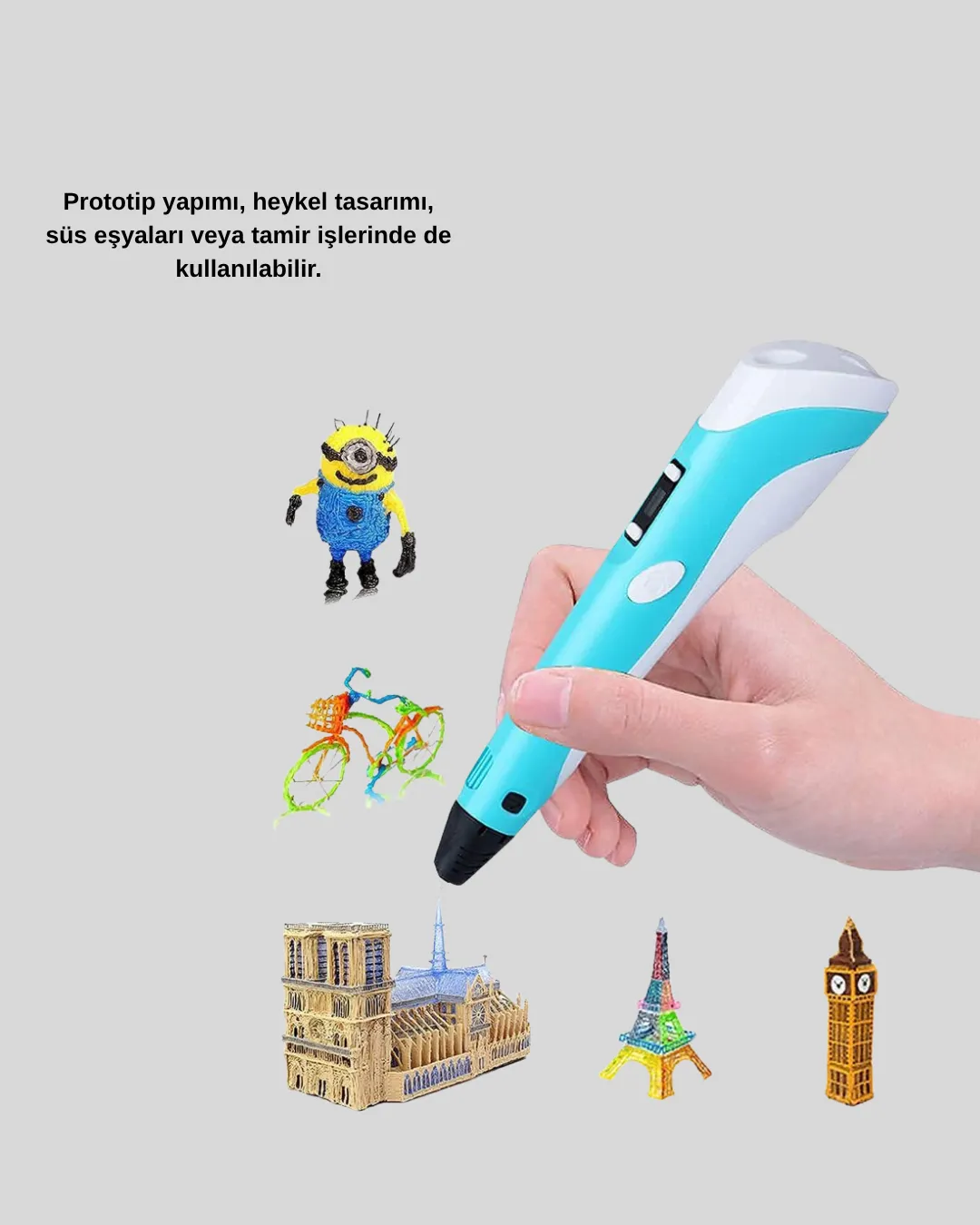 3D Yazıcı Kalem Taşınabilir FDM Teknolojili ve Çok Amaçlı Kullanımlı