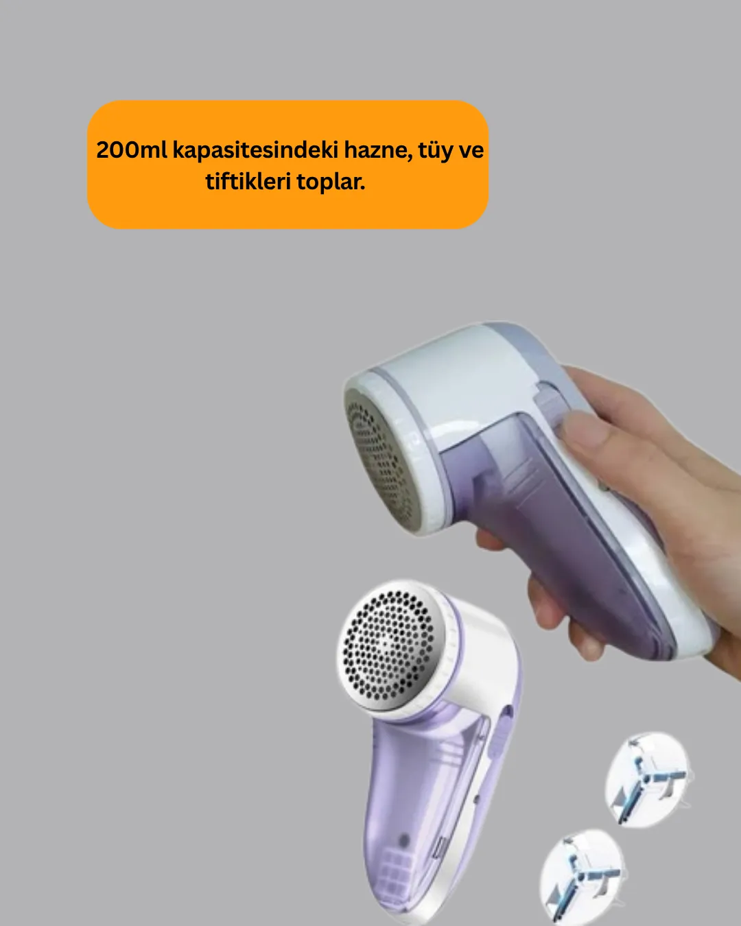 Tiftik ve Tüy Toplama Cihazı – 200ml Hazne, Kompakt Boyut