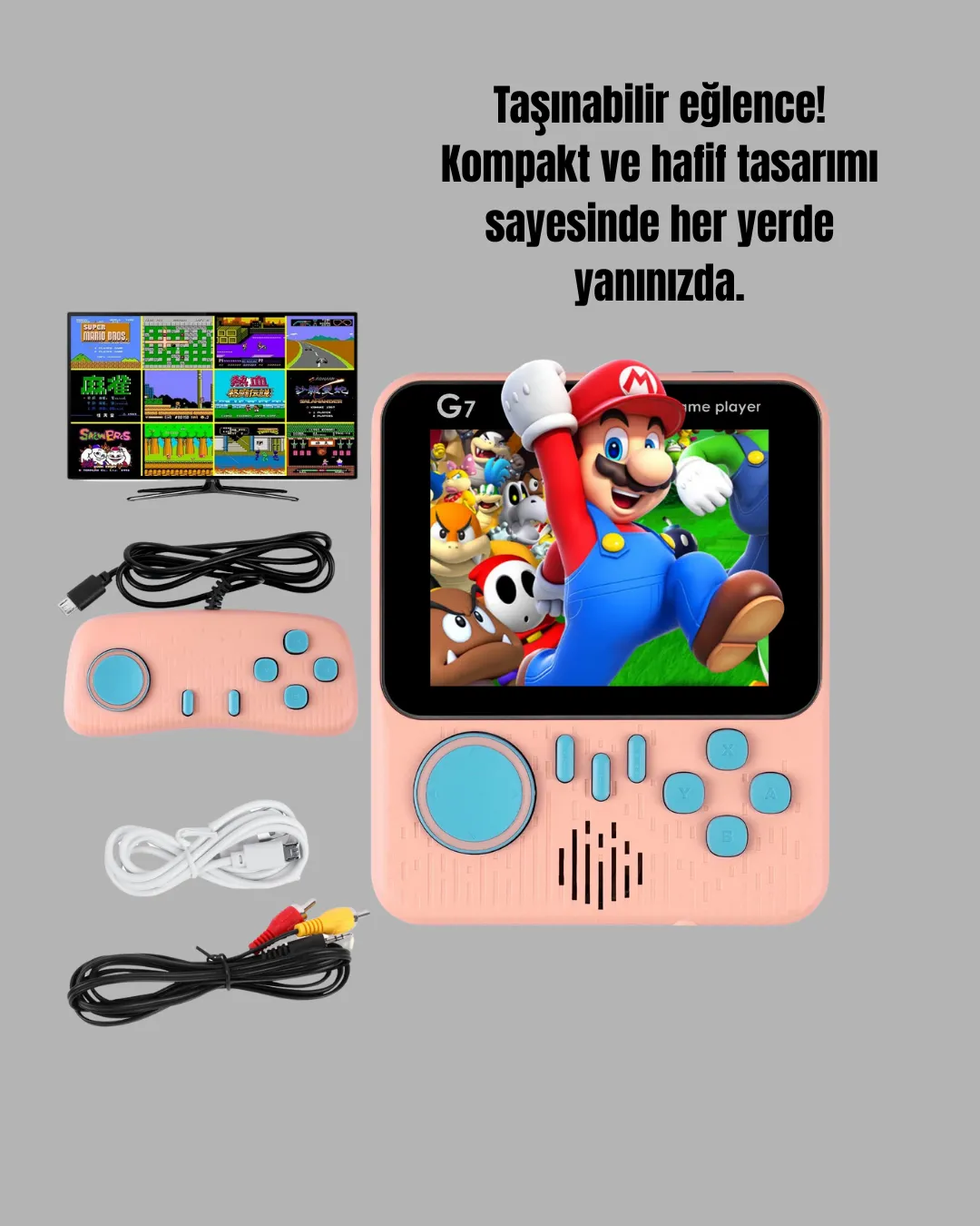 666 Klasik Oyunlu Mini Retro Konsol – Büyük Ekran Desteği