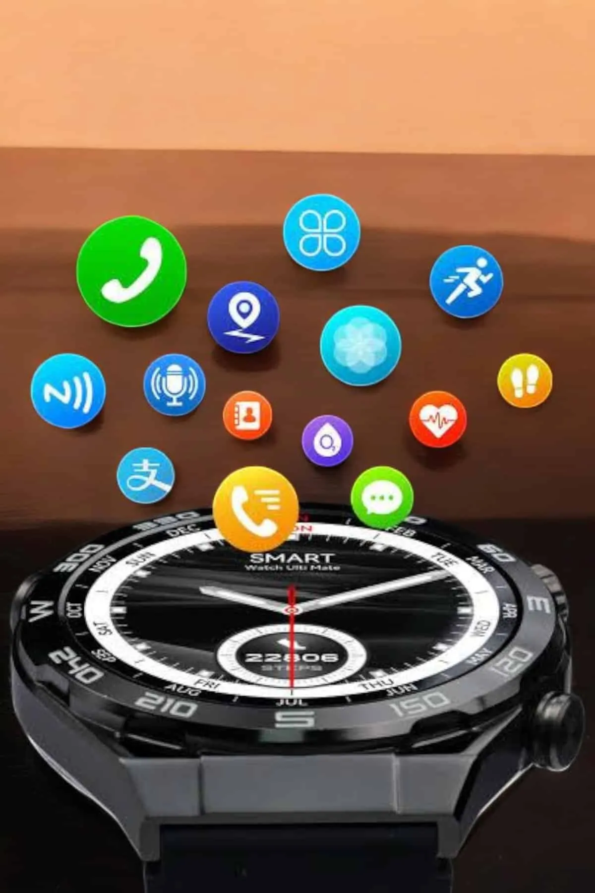 Akıllı Saat Yeni Nesil Bluetooth Bağlantılı Uyku ve Sağlık Takibi NFC ve GPS