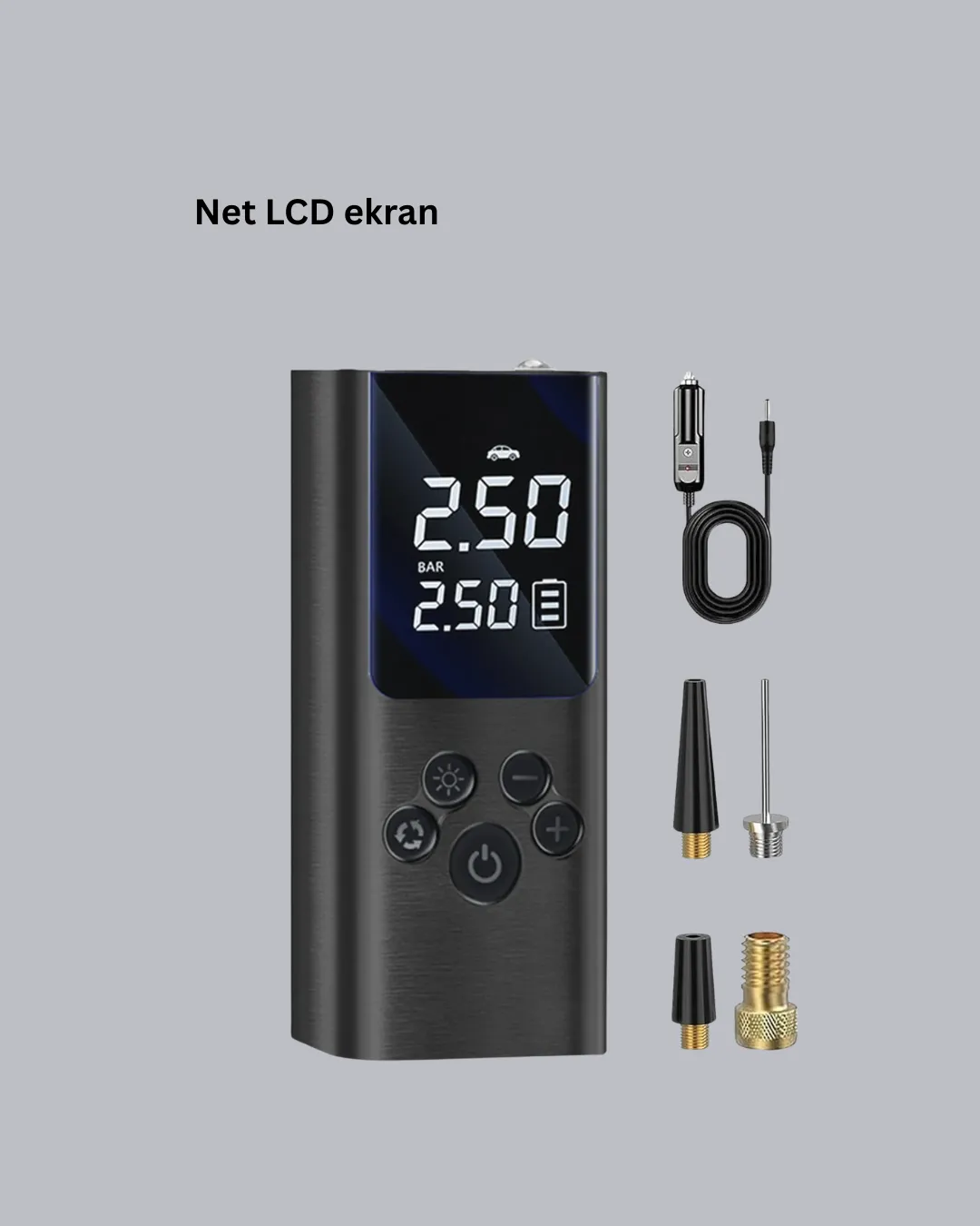 USB Şarjlı Taşınabilir Hava Kompresörü Dijital Ekranlı