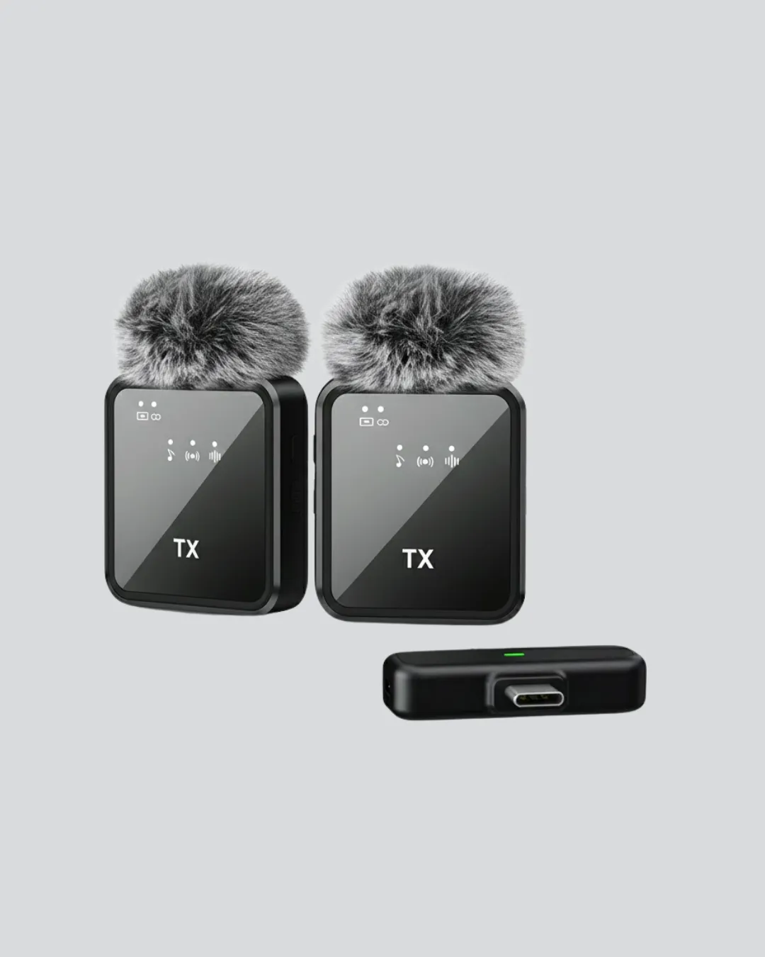 2in1 Kablosuz Yaka Mikrofonu iOS ve Android Uyumlu