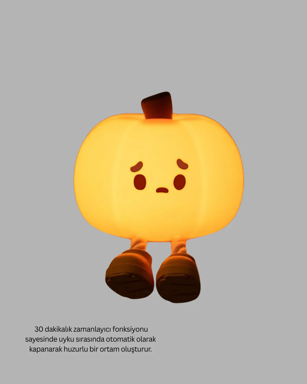 Pumpkin LED Gece Lambası Üç Kademeli Işık Ayarlı