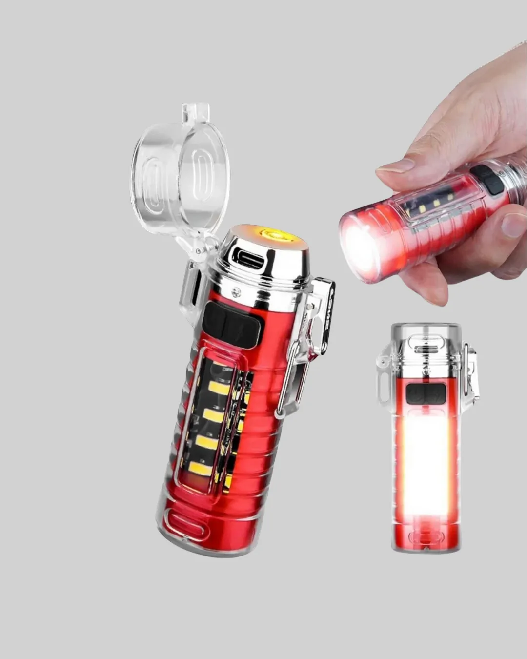 USB Şarjlı Rüzgar Geçirmez Elektrikli Çakmak El Fenerli