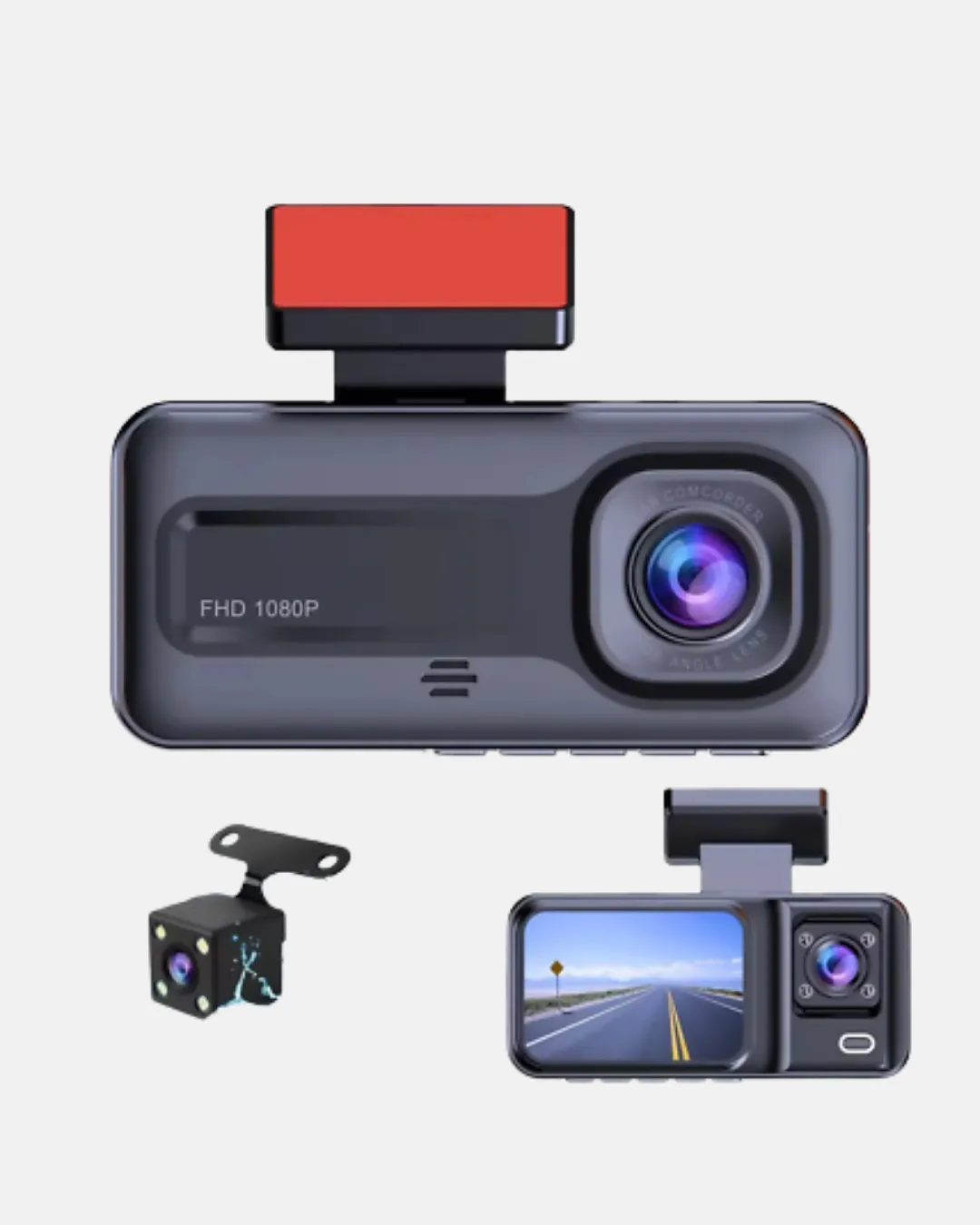 Üç Kameralı Dash Cam 170° Geniş Açılı Full HD Gece Görüşlü