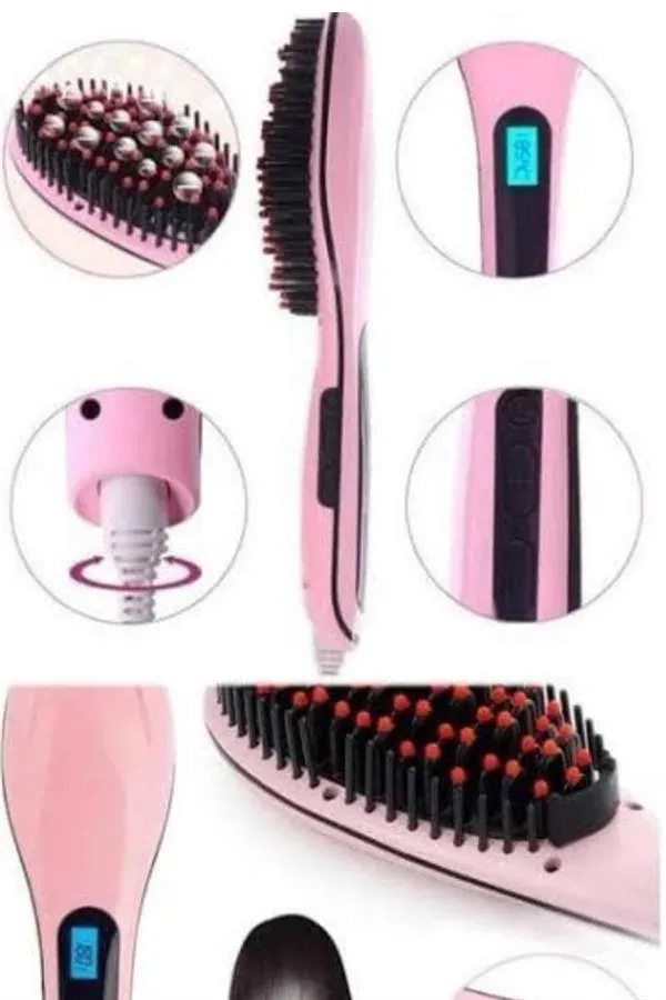 Saç Fırça Akıllı LCD Ekran Pratik Saç Düzleştirici Tarak Pratik Taşınabilir