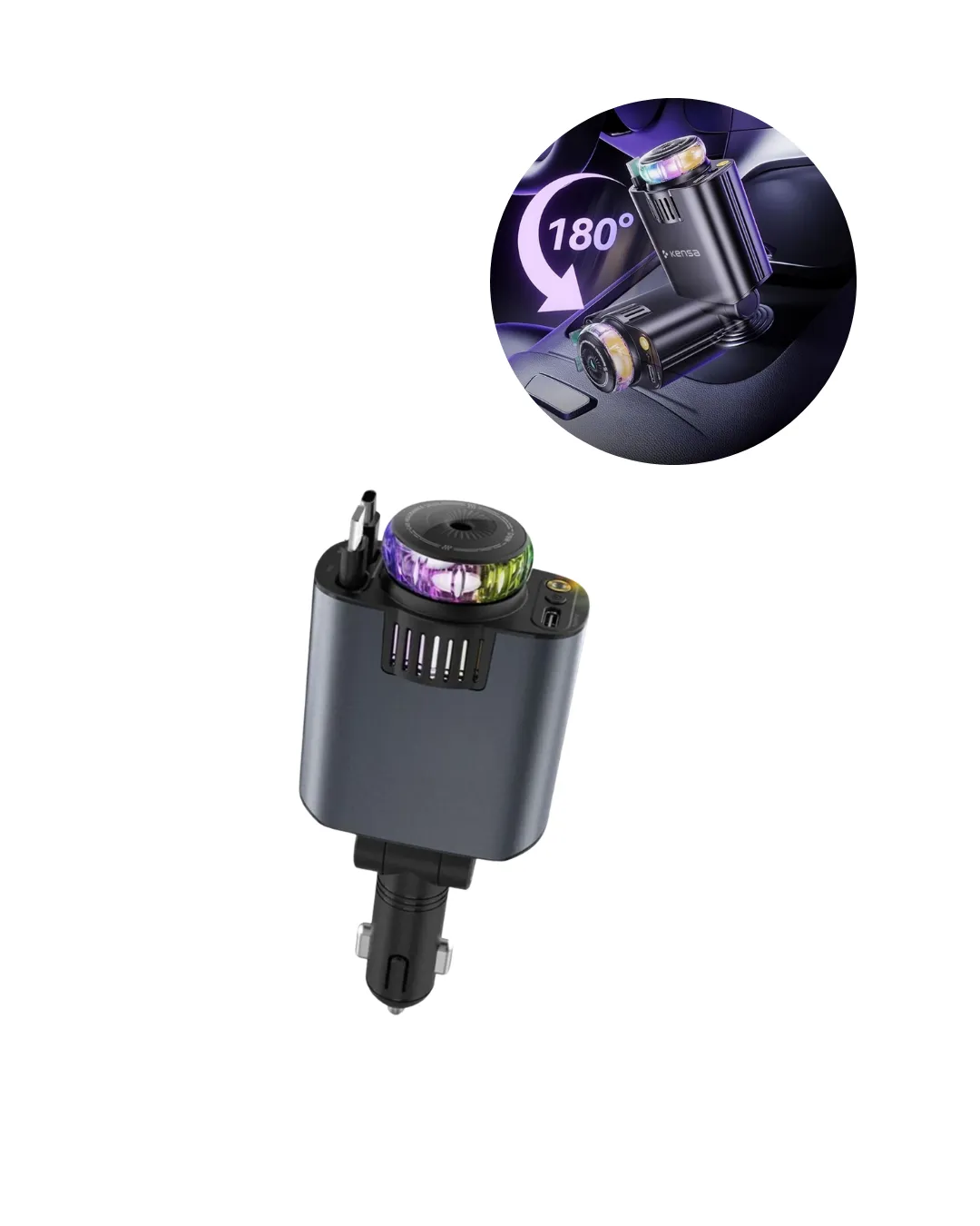 Araç Çakmak Girişli Şarj Cihazı Nemlendirici ve Aromaterapi Özellikli