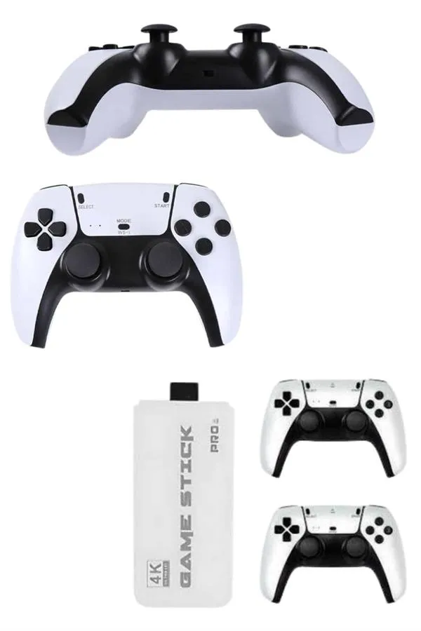 Çift Oyun Kollu 4K HD Ekran Nostaljik 20.000 Oyunlu Beyaz Game Stick