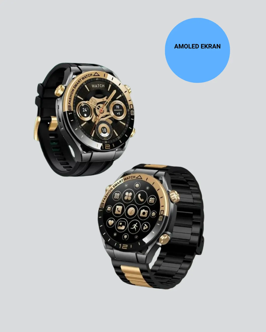 Amoled Akıllı Saat IP67 Su Geçirmez 3 Bileklikli Sağlık Takipli