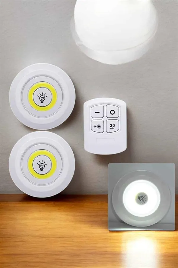 Mutfak Dolap Altı Işığı Uzaktan Kumandalı Yapışkanlı Kablosuz Pilli