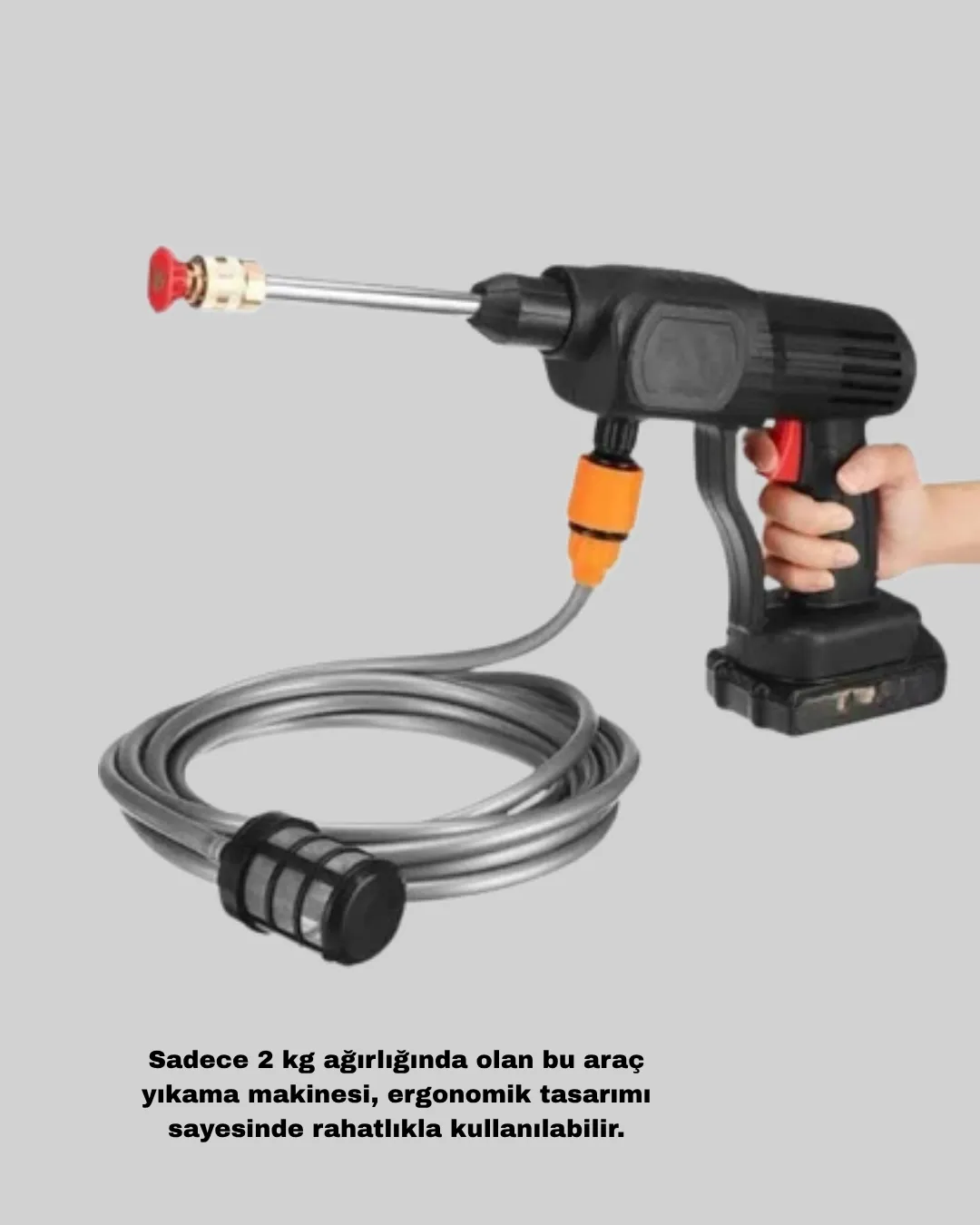 Akülü Araba Yıkama Makinesi 21V Güçlü Basınçlı ve Çift Akülü Taşınabilir