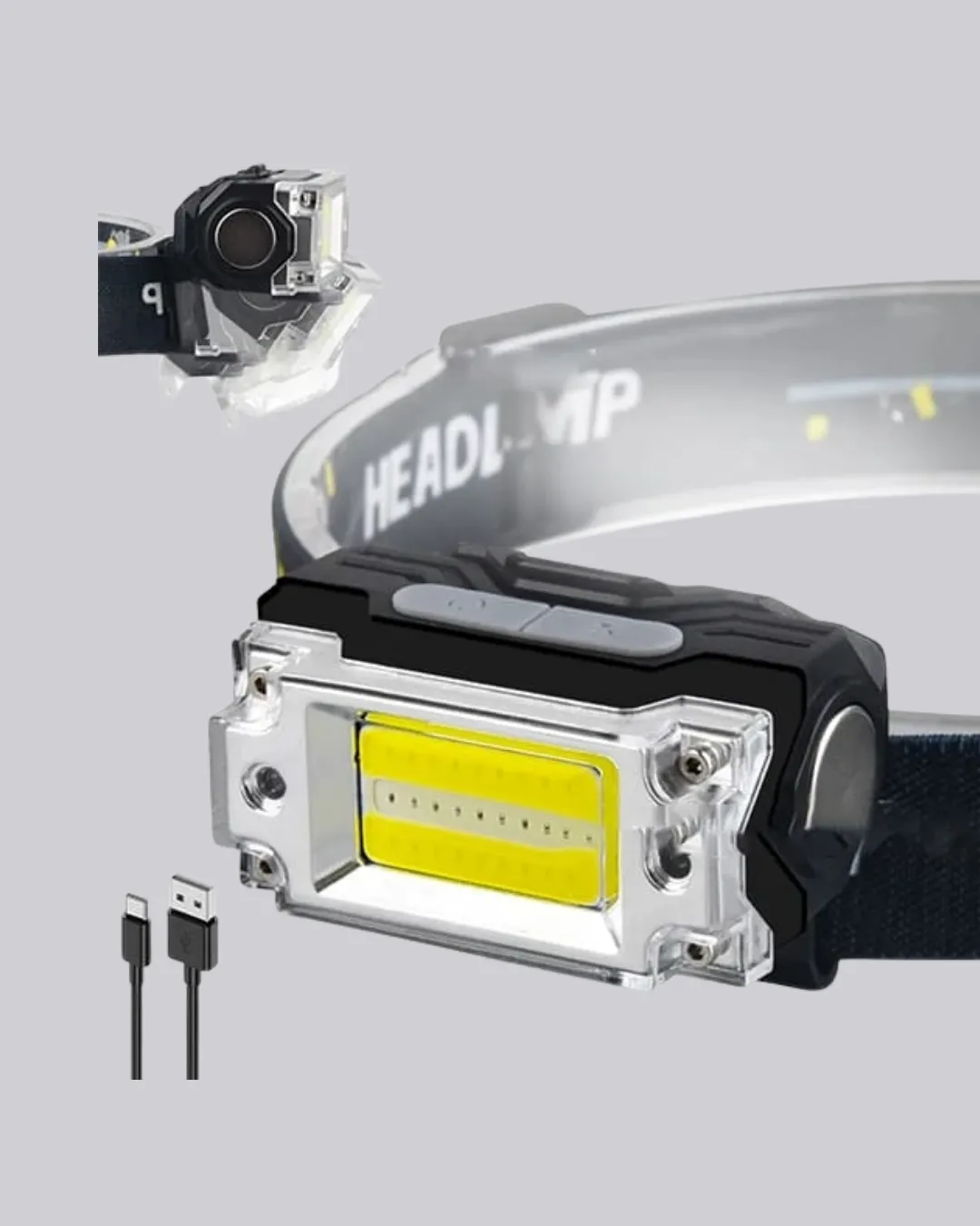 Kafa Lambası Led Fener Pratik Taşınabilir Ayarlanabilir USB Şarjlı