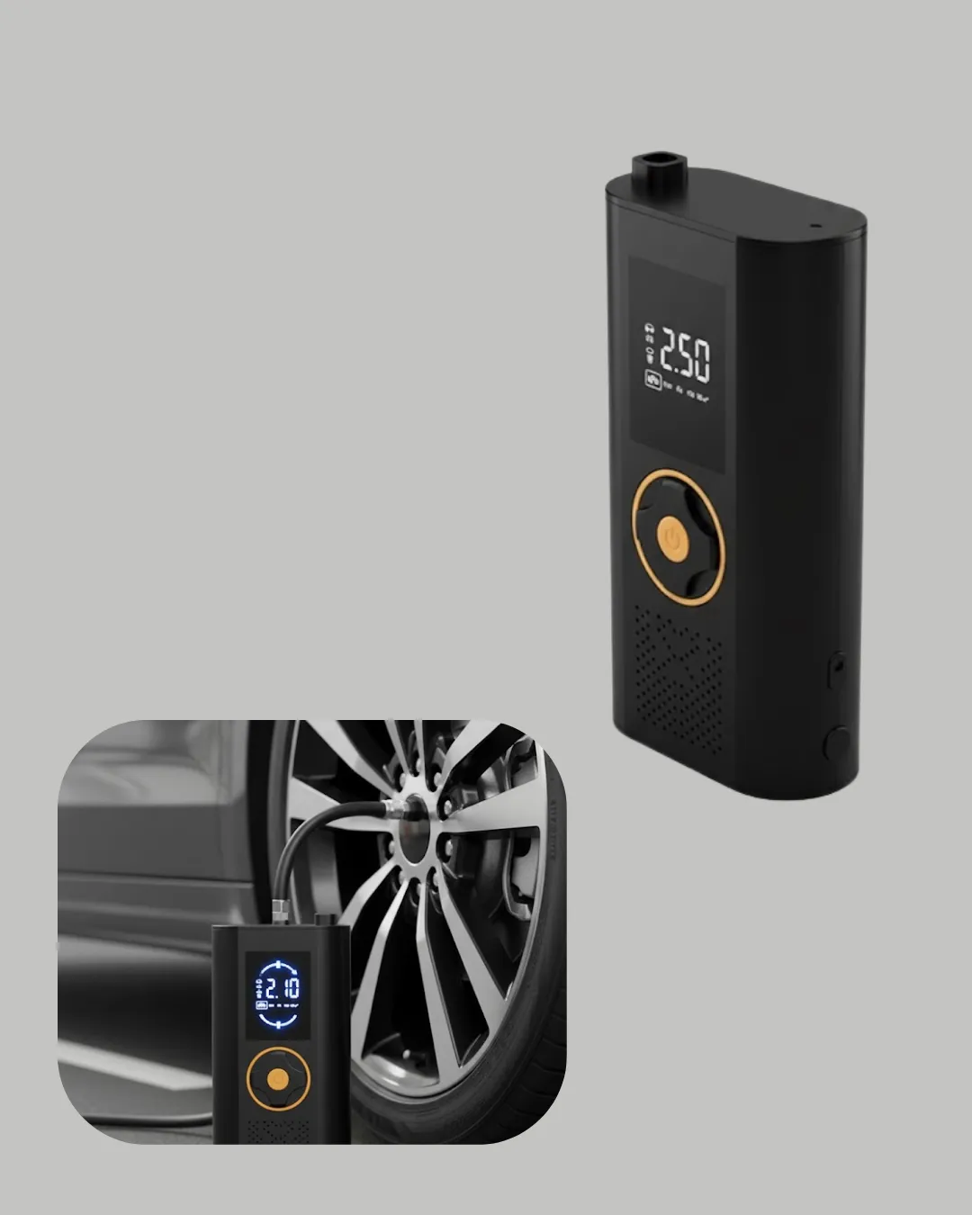 Dijital Göstergeli Taşınabilir Hava Kompresörü Güçlü Şişirme Performansı