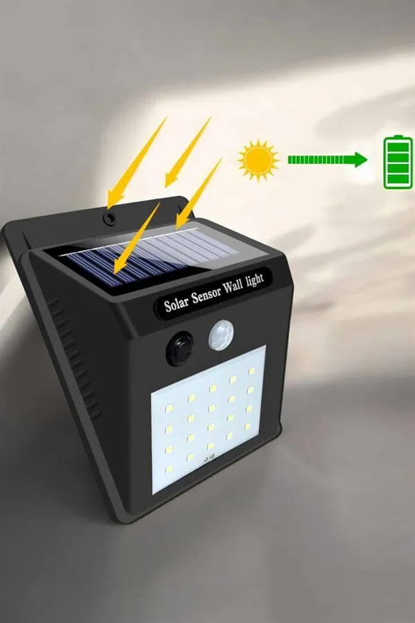 Güneş Enerjili Bahçe Lambası Solar Gece Aydınlatma Sensörlü Lamba