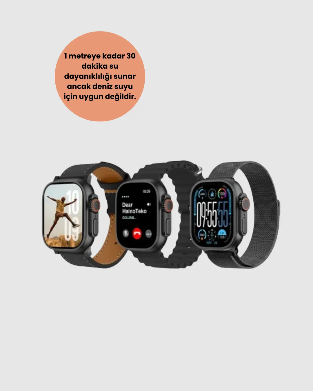 AMOLED Ekran 49mm Ultra Tasarım 3 Kordonlu Akıllı Saat