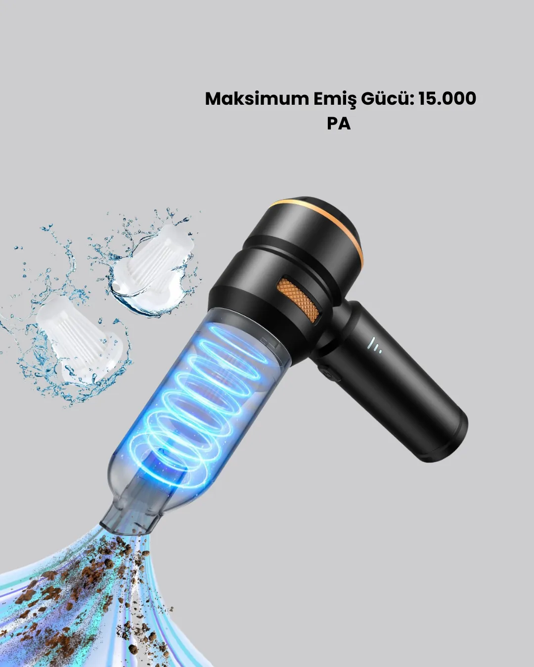 HEPA Filtreli Sessiz Çalışan Kablosuz Şarjlı Mini Süpürge