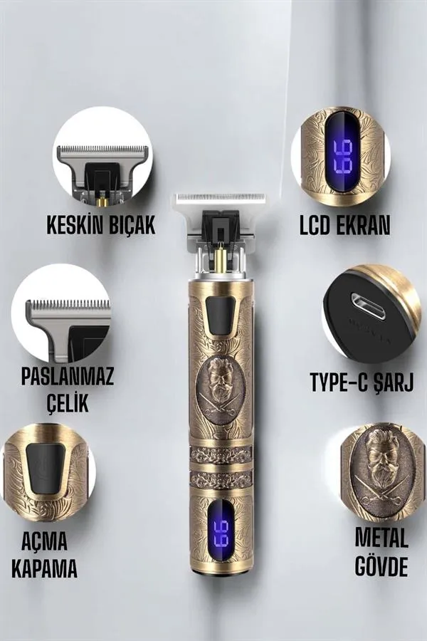 Çizik Tıraş Makinesi Şarjlı Paslanmaz Çelik Bıçaklı Uzun Ömürlü