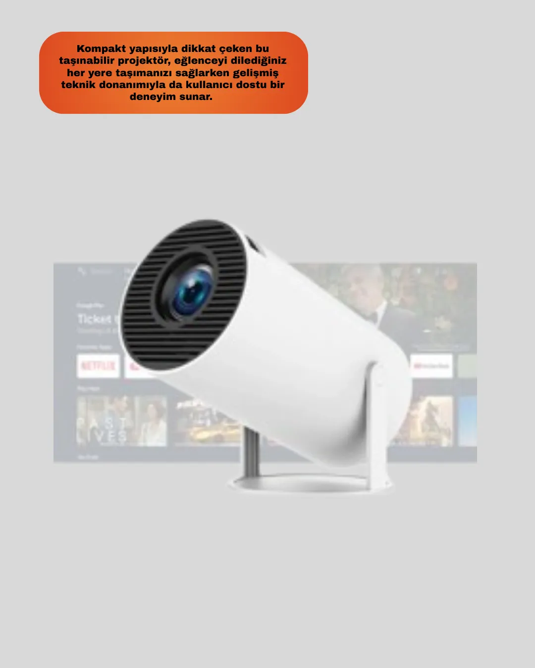 Film Dizi ve Oyun İçin Taşınabilir Kablosuz Mini Projeksiyon