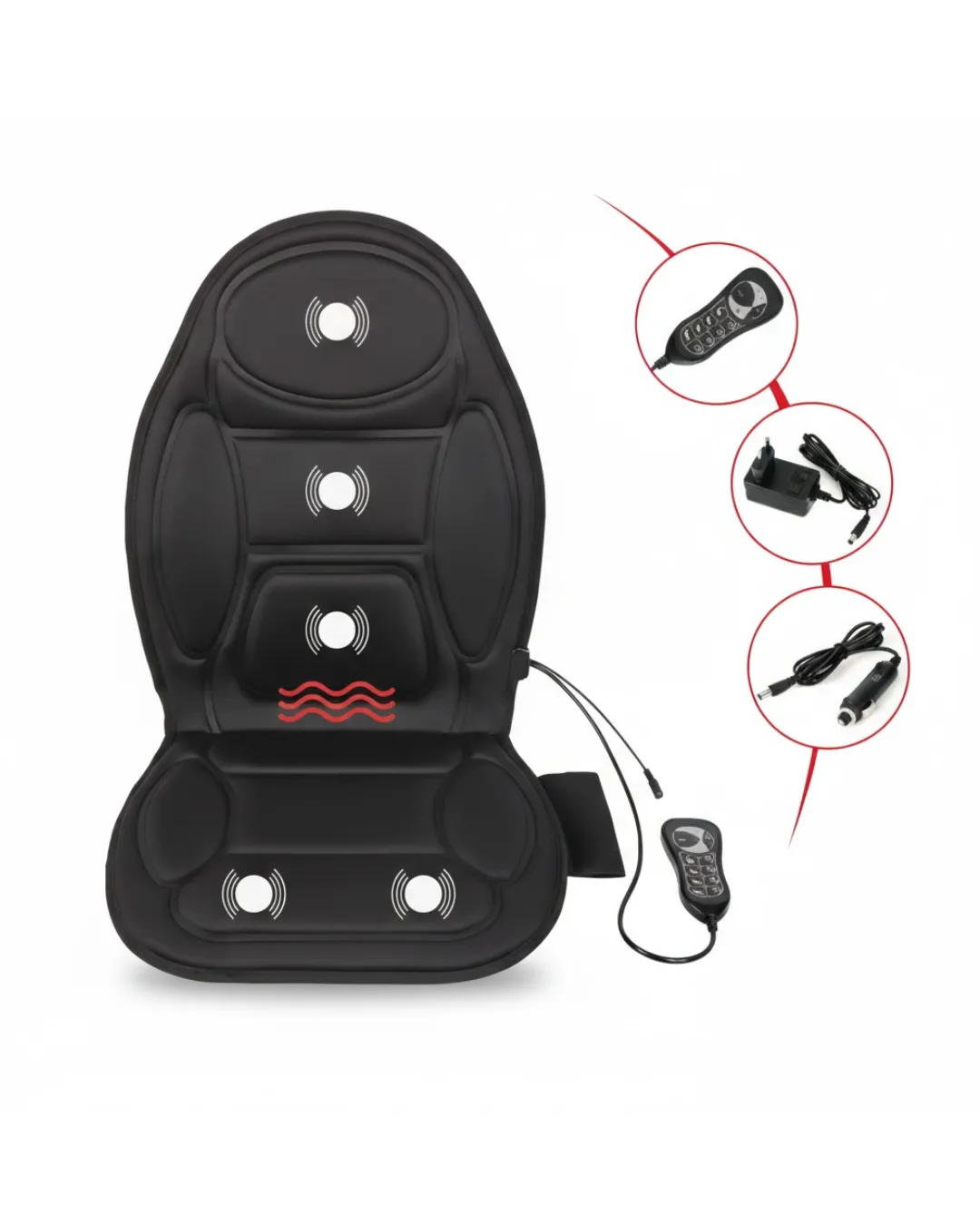 Sırt ve Bel İçin Isıtmalı Masaj Minderi Çok Bölgeli Tasarım