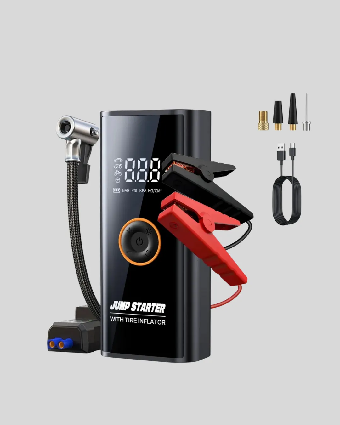 Çok Fonksiyonlu Araç Yol Yardım Kiti Jump Starter ve Lastik Pompası