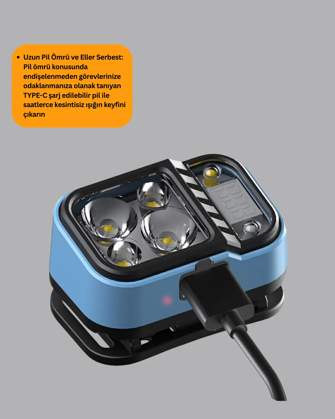 Su Geçirmez LED Kafa Lambası 53 Çalışma Modu Güç Ekranlı