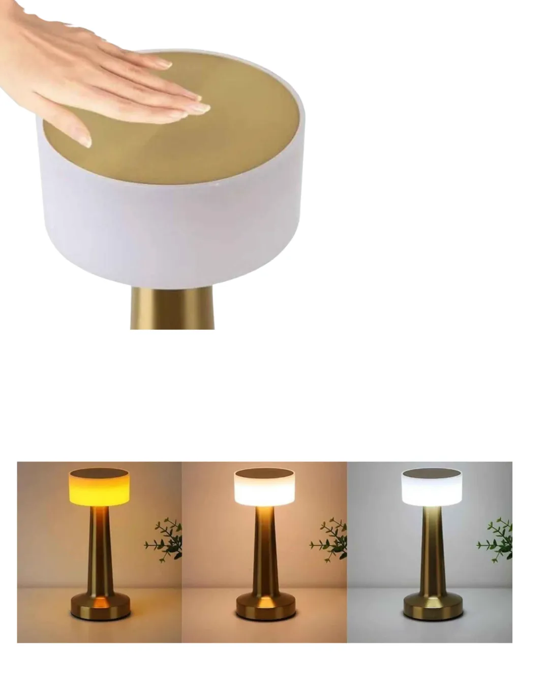 Şarjlı Dokunmatik LED Masa Lambası 3 Renk Dimmer Özellikli