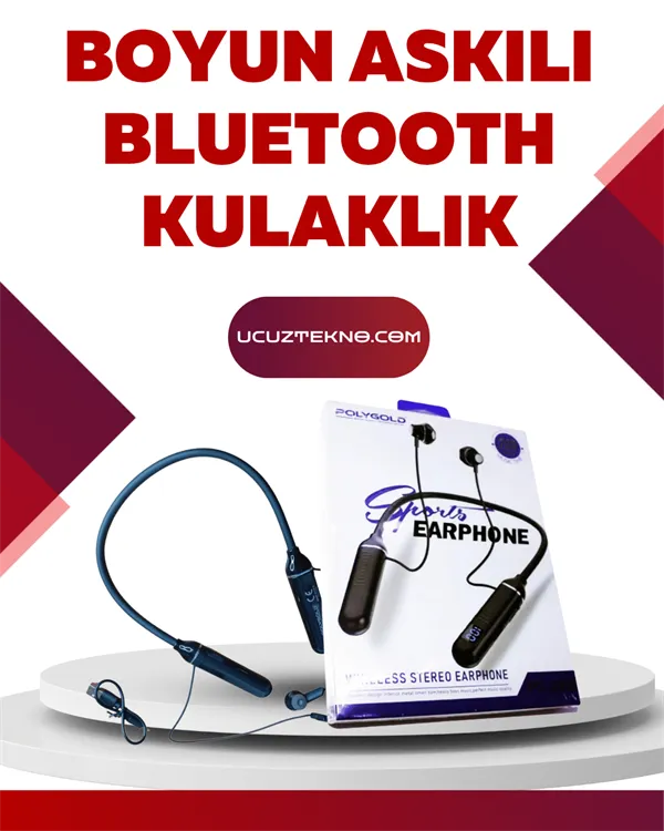 Polygold PG-100 Bluetooth Kulaklık – Ergonomik Boyun Bantlı Tasarım, Net Ses ve Konfor