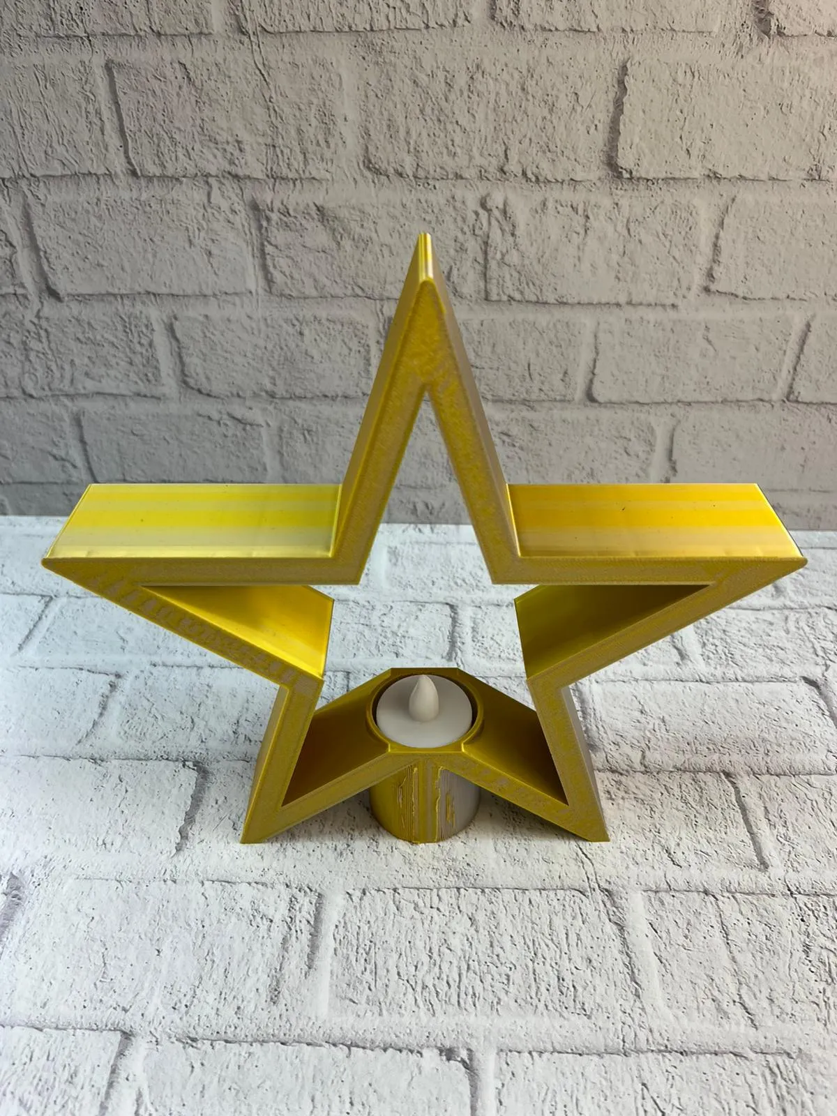 Yıldız Şeklinde Sarı Mumluk Loş Işık Ev Aksesuarı