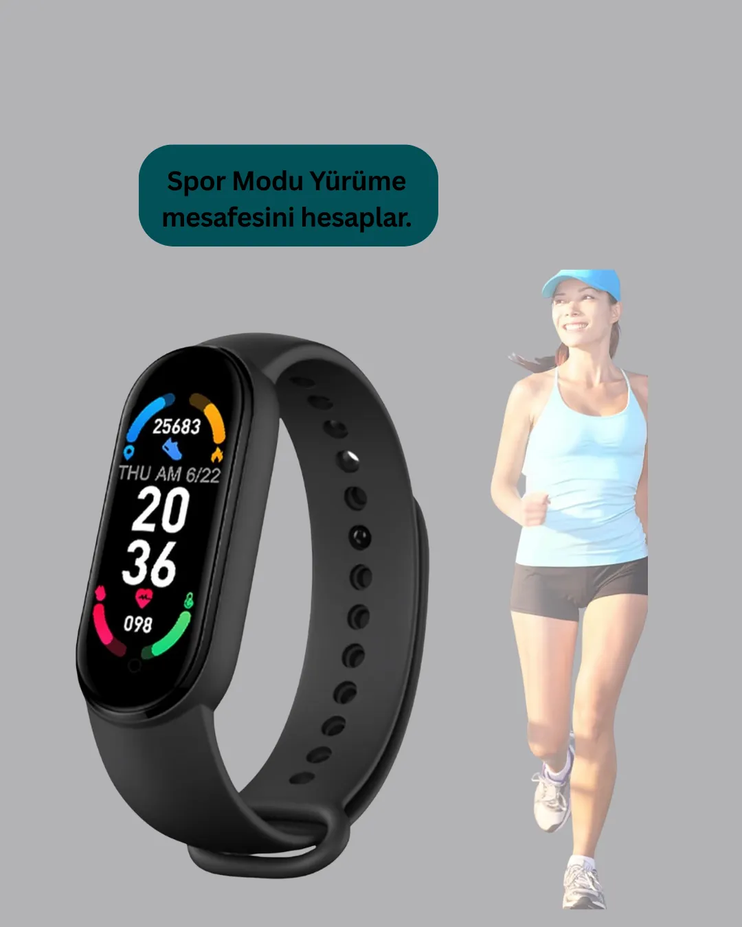Akıllı Bileklik – Kalp Atışı, Uyku, Adımsayar ve Bildirim Takibi