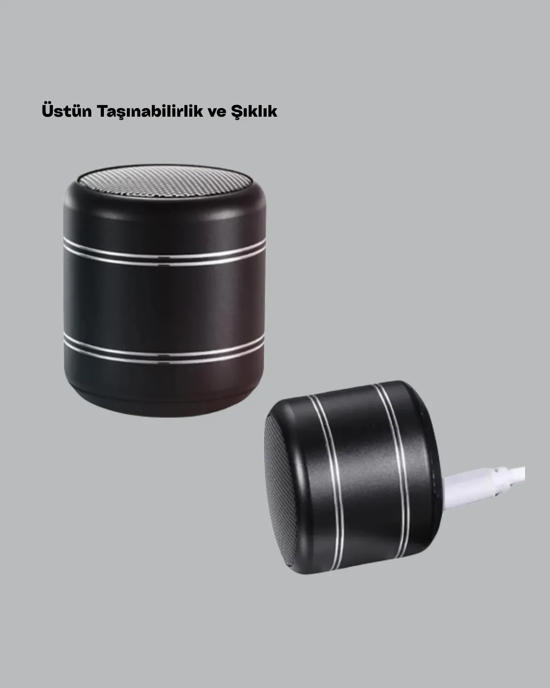 Taşınabilir Silindir Tasarım Bluetooth 5.0 Hoparlör Yüksek Bas Performanslı