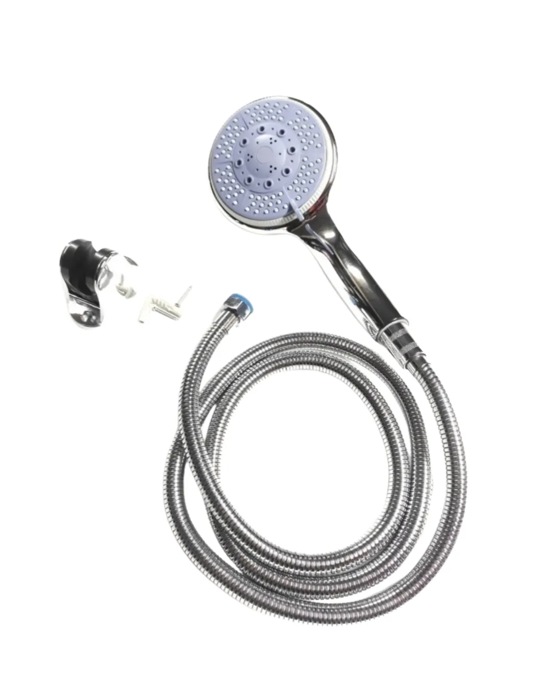 Spiral Hortumlu 4 Kademeli El Duşu Seti Duvar Askılı Banyo Duş Başlığı