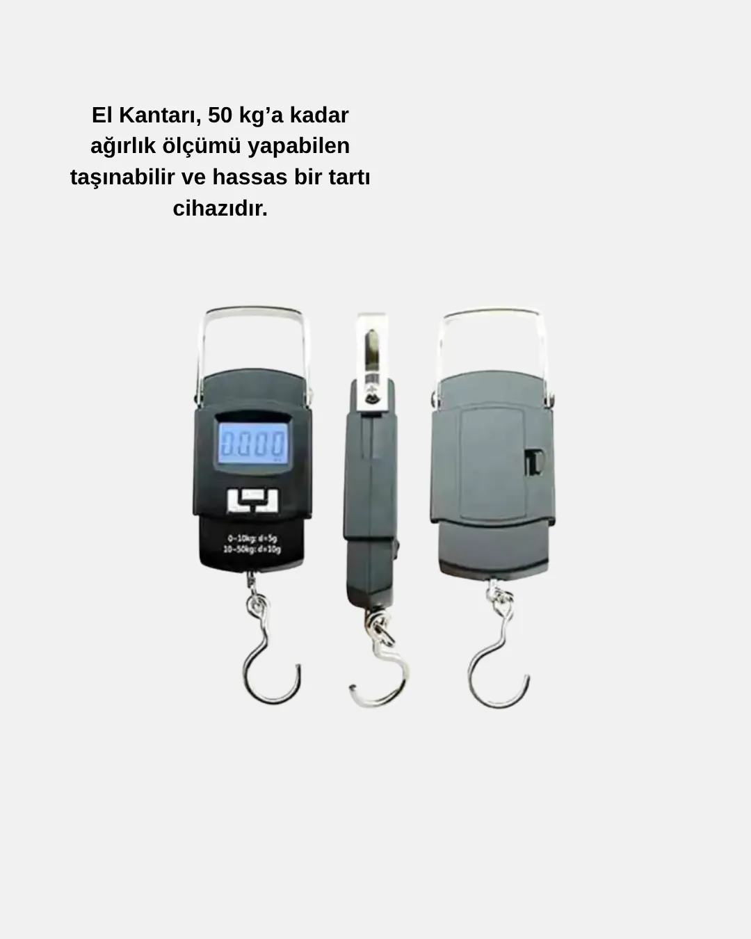 Dijital El Kantarı – 50 Kg Taşıma Kapasiteli, Taşınabilir Hassas Tartı
