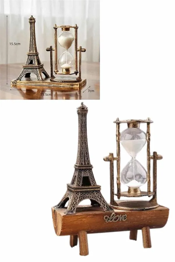 Paris Eyfel Kulesi Hediyelik Eyfel Retro Kum Saati Dekoratif Eşya
